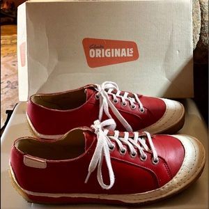 Clark’s Originals Red Leather Laceup shoes
